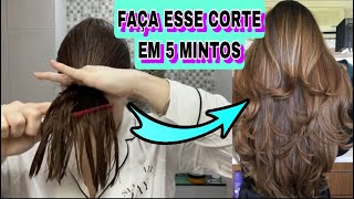 COMO CORTAR O CABELO EM CAMADAS SOZINHA FAÇA VOCÊ MESMO [upl. by Ecille673]