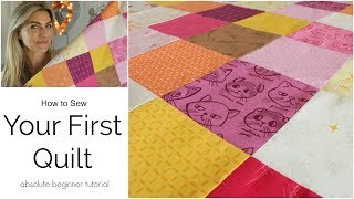 Your First Quilt  Beginner Tutorial Part 1 [upl. by Erminie]