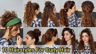 10 Easy Hairstyles for Curly Hair [upl. by Yliram]