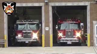 Volunteer Fire Department Responding For Alarms  Tecumseh Fire E1 T1 [upl. by Carpio]