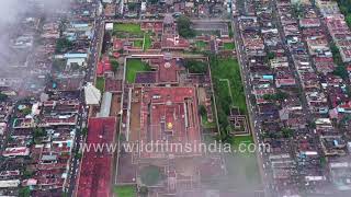 Largest Hindu Temple in the world  Srirangam Temple or Sri Ranganathaswamy Temple aerial view [upl. by Tarazi]