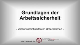 Verantwortlichkeiten für Arbeitssicherheit im Unternehmen [upl. by Allisurd773]