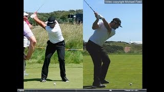 Jon Rahm golf swing  Long Iron faceon amp downtheline July 2017 [upl. by Farland]