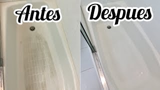 COMO LIMPIAR UNA TINA O DUCHA Y QUE QUEDE RELUCIENTE  HOW TO CLEAN A BATHTUB [upl. by Lashar]