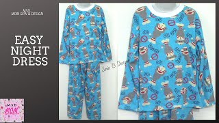 DIY Easy Night Dress Cutting amp Stitching Full Tutorial  Super Easy Night SUIT Tutorial for 8 years [upl. by Jeannine]