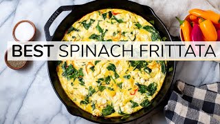 SPINACH FRITTATA  easy healthy recipe [upl. by Egerton]