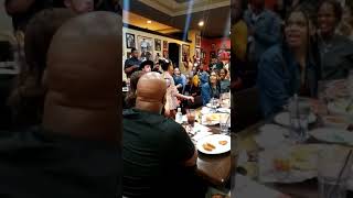 12 year old starts Singing Michael Jacksons quotIll Be Therequot Then entire restaurant joins in [upl. by Fruma]