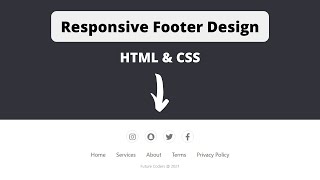 Simple Responsive Footer Design using HTML and CSS [upl. by Ahsena289]