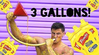 Drinking 3 Gallons of Mustard Challenge STOMACH DESTROYED  Bodybuilder VS Epic Cheat Day [upl. by Utley]