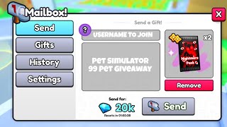 Pet Simulator 99 Giveaway LIVE 🔴 27 [upl. by Nnyliram132]