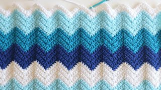 Crochet Chevron Blanket [upl. by Warwick]