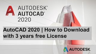 AutoCAD 2020  how to Download with 3 years free License [upl. by Aneleh]