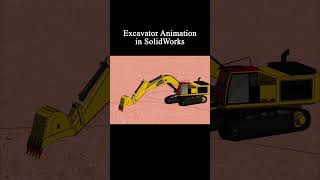 Excavator Animation  SolidWorks shorts [upl. by Rose539]