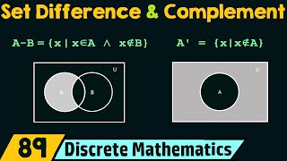 Set Difference and Set Complement [upl. by Grissel196]