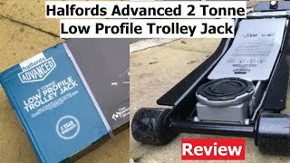 Halfords Advanced 2 Tonne Low Profile Trolley Jack Review [upl. by Ayhtin]