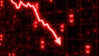 Stock Market Crash of Red Arrow Graph Going Down Into Recession 4K 60fps Wallpaper Background [upl. by Jorry341]