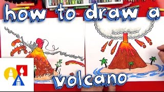 How To Draw A Volcano [upl. by Egdamlat]