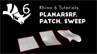 Rhino 6 3D Modeling 106 Planarsrf Patch Sweep Loft [upl. by Amesari]