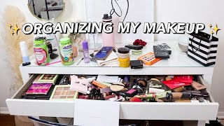 CLEANING amp ORGANIZING MY MAKEUP VANITY [upl. by Corissa]