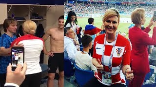 Croatian President hugging Luka Modric and other Croatian football players  FIFA World Cup 2018 [upl. by Howe]