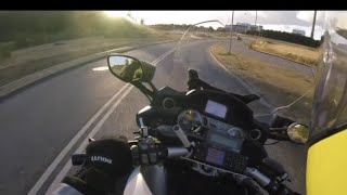 High speed pursuit Police motorcycle chasing powerful BMW car [upl. by Keifer833]