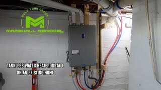 Tankless Water Heater Install  Existing Home [upl. by Otrebile532]