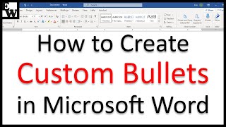 How to Create Custom Bullets in Microsoft Word [upl. by Anikas]