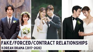 Top 10 FakeForcedContract Relationships in Korean Dramas KDrama List 2017  2020 [upl. by Valorie]