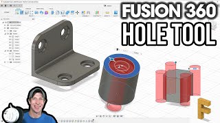 Autodesk Fusion 360 HOLE TOOL Tutorial [upl. by Hinda]