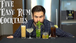 The 5 Easiest RUM Cocktails to Make at Home [upl. by Nanine]