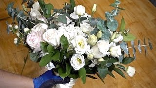 Organic Greenery Wedding Bridal Bouquet  DIY Tutorial [upl. by Aryaz]