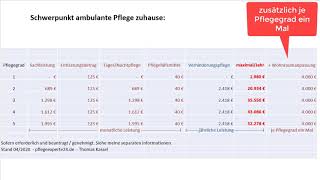 Übersicht Jährlich hohe Zuschüsse je Pflegegrad [upl. by Kory]