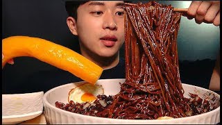 간짜장통단무지    리얼사운드 먹방ㆍASMR BLACK BEAN NOODLES MUKBANG EATING SHOW EATING SOUNDS [upl. by Yelrahs]