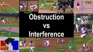 Obstruction vs Interference in Professional Baseball  Basic Overview [upl. by Eidurt]