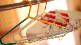 How to Make Wrapped Hangers and Hanger Covers  KIN DIY [upl. by Neibaf]