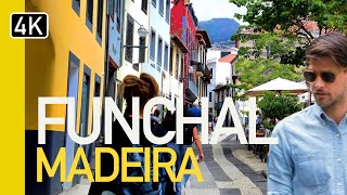 Funchal Madeira Portugal  Beautiful walking tour [upl. by Neelhsa]