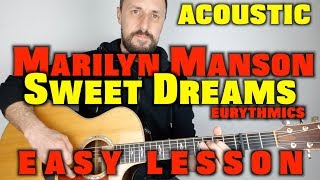 Marilyn Manson  Sweet Dreams  Guitar Tutorial [upl. by Hanoj421]