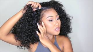 5 ways to Style a Curly Half Wig ft Outre quick weave Dominican Curly [upl. by Nathanael]