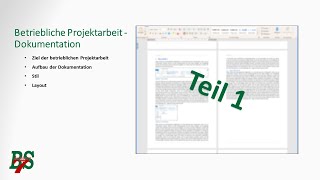 Betriebliche Projektarbeit  Dokumentation  Teil 1 Einführung [upl. by Trebbor508]