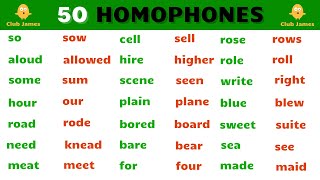 50 Homophone Words In English [upl. by Tigges]