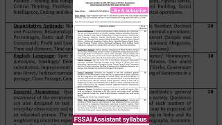 FSSAI Assistant re exam syllabus [upl. by Assilaj704]