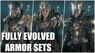 Assassins Creed Valhalla  All Fully Evolved Armor Sets [upl. by Ffilc]