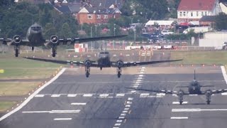 The legendary Douglas Dc3  DC3 Formation Departure at Farnborough HD [upl. by Amre]