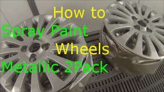 How to Paint Alloy Wheels Silver Metallic 2 Pack [upl. by Oidgime123]