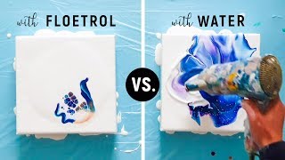 Floetrol vs Water 😀 Different Results Mixing Fluid Paint  Acrylic Pour Experiment [upl. by Xylon]