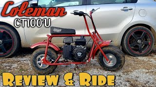 Coleman CT100U Review amp Ride Minibike [upl. by Nnylarak]