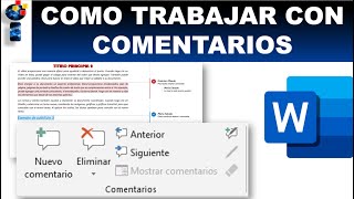 COMO TRABAJAR CON COMENTARIOS EN WORD [upl. by Paulson]