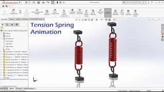 Tension Spring Animation tutorial in Solidworks [upl. by Rosy]