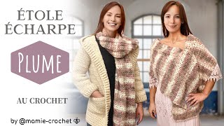 Comment faire une ÉTOLE ÉCHARPE TRÈS FACILE au crochet tuto mamiecrochet [upl. by Eciralc]