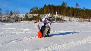 Skidoo 600 Snowmobile Wheelies [upl. by Ayotnahs]